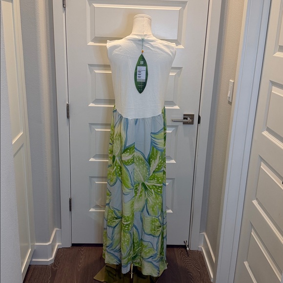 FARM Rio Green and Blue Floral Tropical Dress Size M - Picture 9 of 9